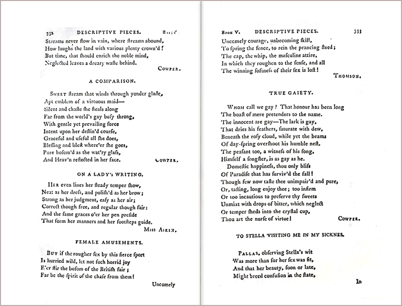 On a Lady's Writing in the Female Reader (facsmile)