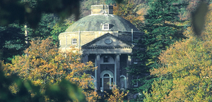 Commissioned by Thomas English in 1774, the classically-styled Round House still stands on Belle Isle in Lake Windermere. Photo: lakedistrict.gov.uk.