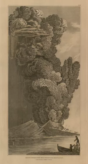 Engraving of Mount Vesuvius Eruption 