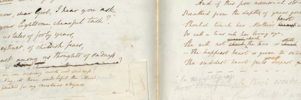 close up cropping of pages in commonplace book
