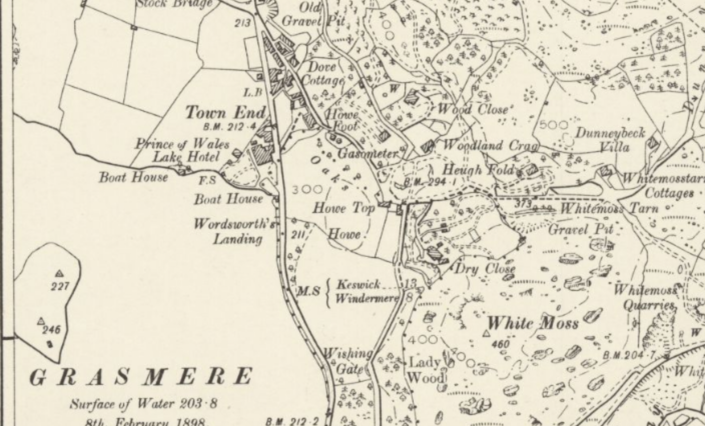 View of Grasmere from the 1897 Ordnance Survey of England and Wales