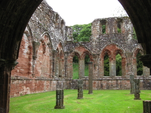 The red-hued stones at Furness Abbey reflect the coloring of the soil in this southern region of the Lake District. Photo: Nicholas Mason.